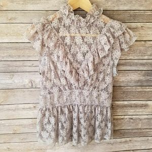 🍂Free People Women's Lace Top Size S